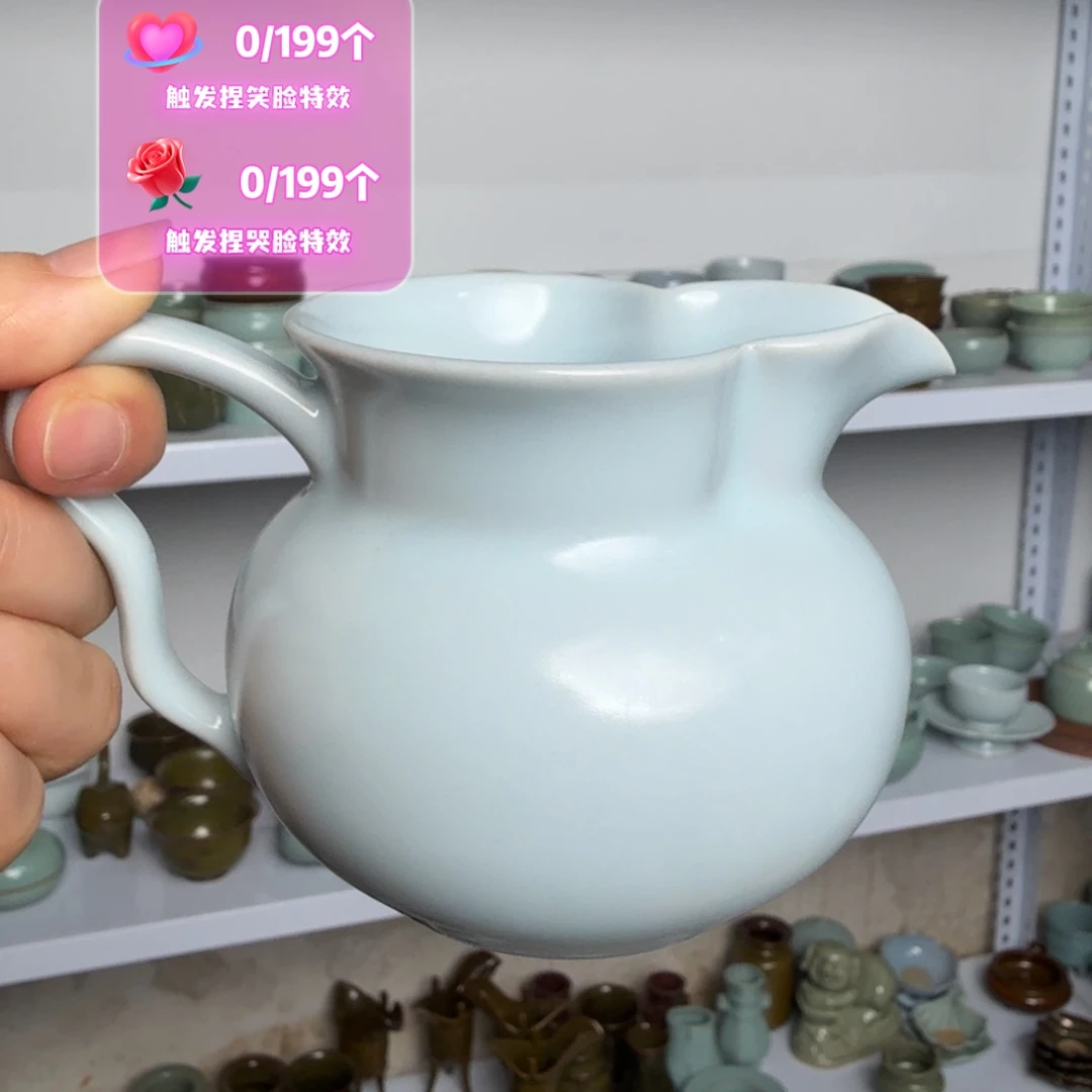 摆件原矿原釉月白公道