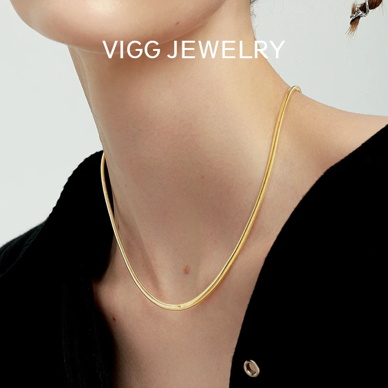 VIGG 合金项链 丝滑蛇骨链 时尚百搭小众简约个性素款设计感
