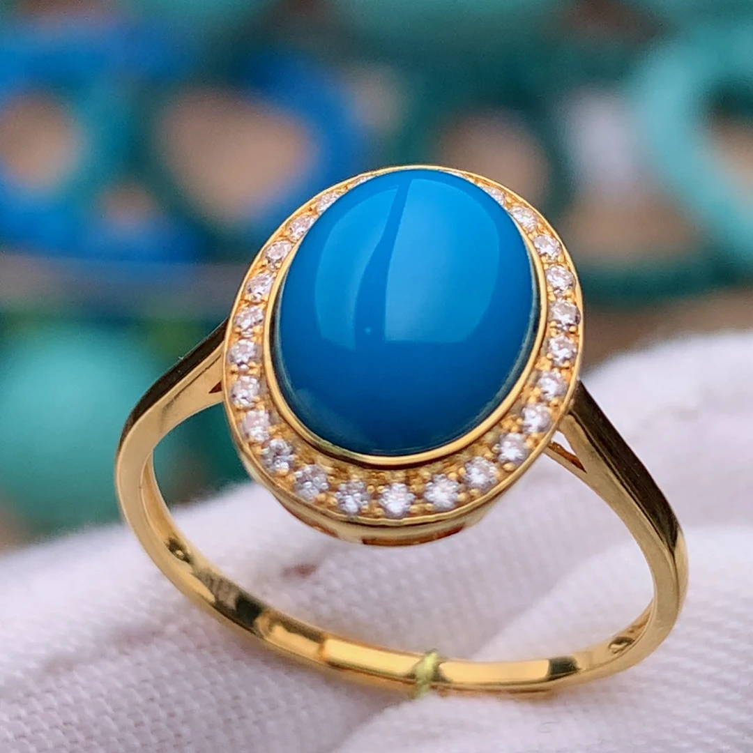 18K金镶嵌绿松石珠宝奇石