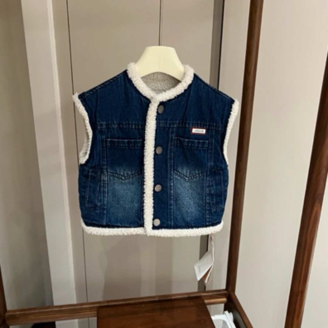 【编号R276】Y244081611-06-儿童毛毛牛仔马甲-YEW