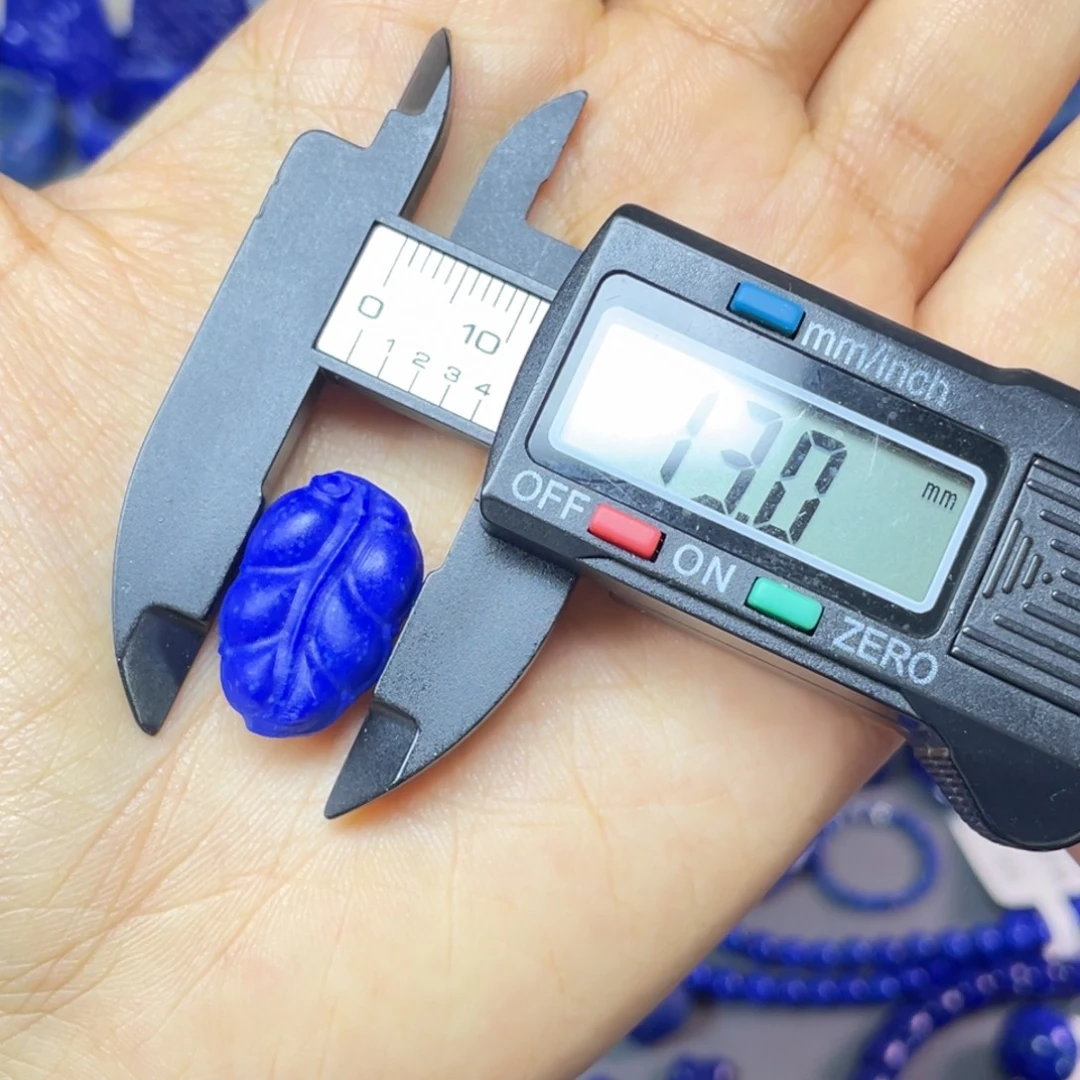 青金石未镶嵌13×20mm哑叶子配饰