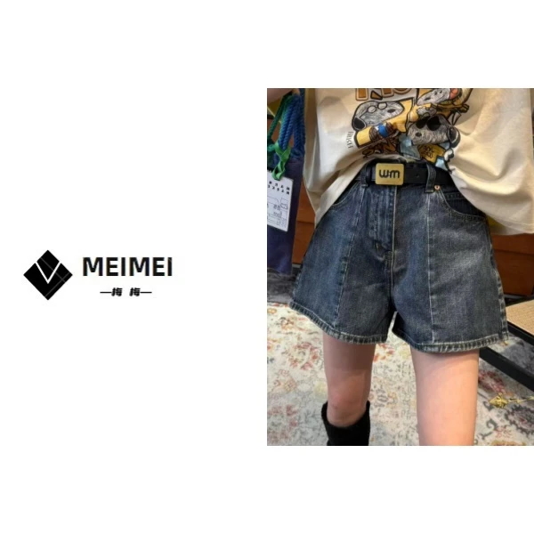 XMM.《中轴线牛仔短裤》夏季时尚百搭潮流洋气休闲牛仔短裤-Gz66631