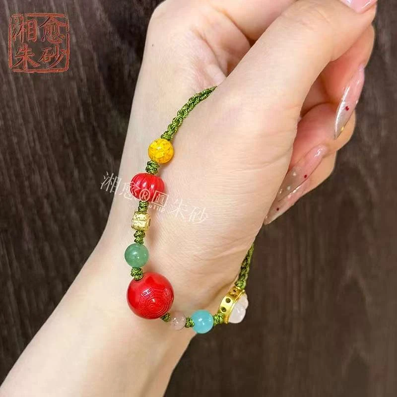 合金手链 民族风手链手绳镶嵌编织气质