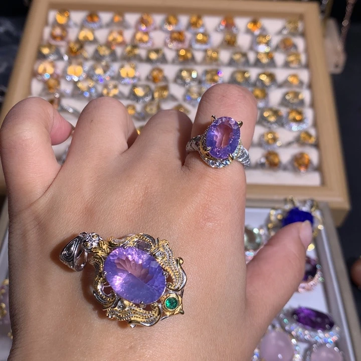 【闪购商品】水晶戒指银S925镶嵌蝶*戒指