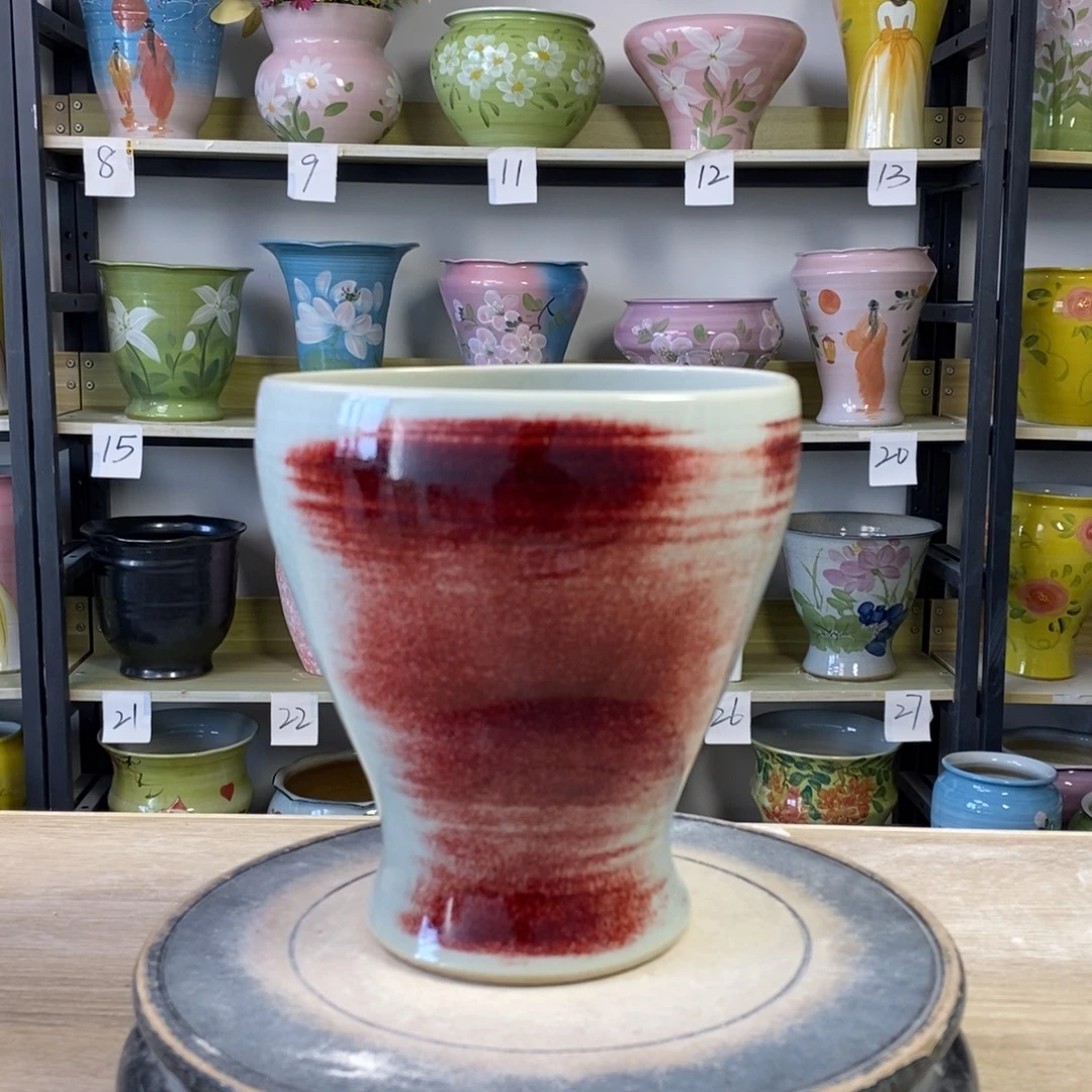 景德镇手工手绘陶瓷花盆