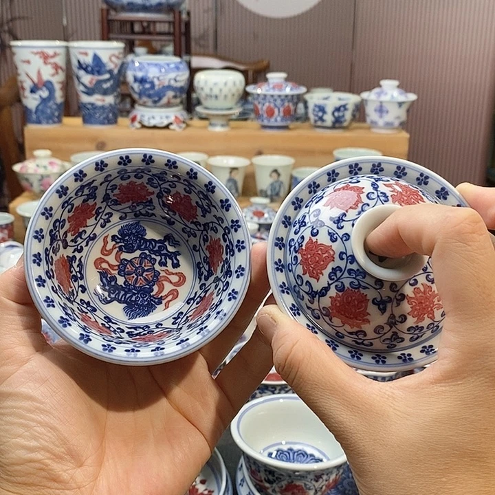 2件套微瑕盖碗加杯子