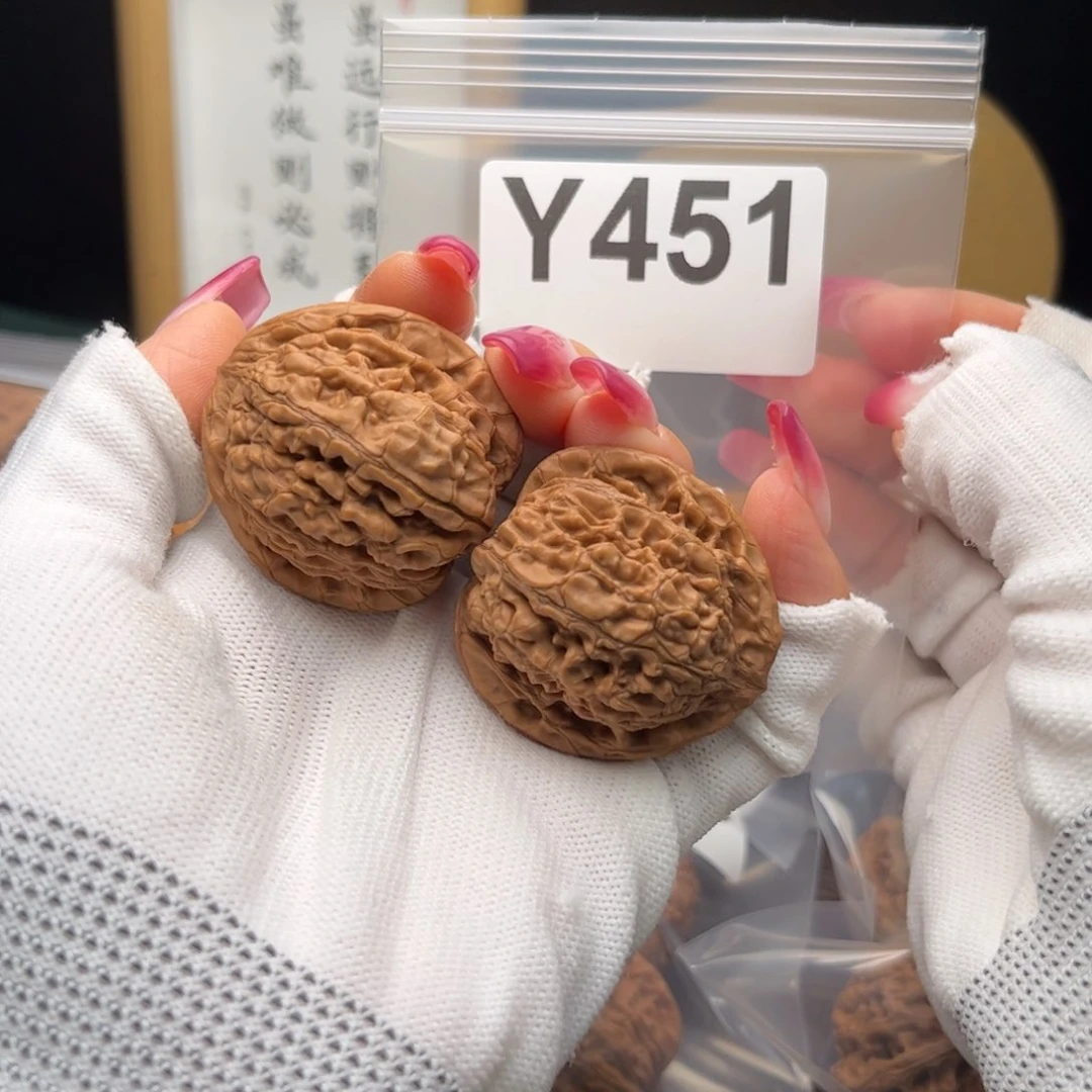 文玩核桃把件39牡丹纹y 451