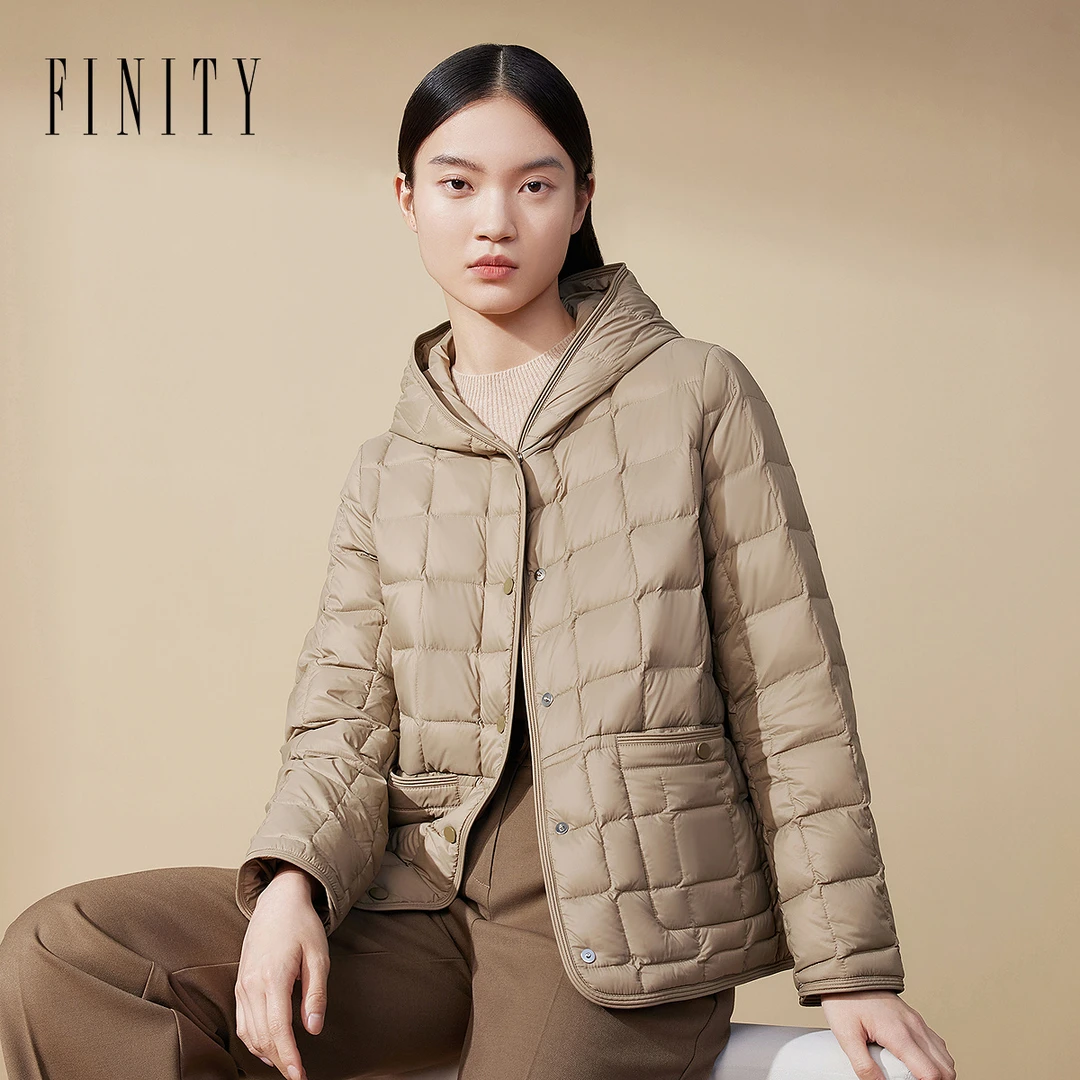 【专属】FINITY 新款羽绒服连帽轻薄保暖女款简约 F21X9A28Y1