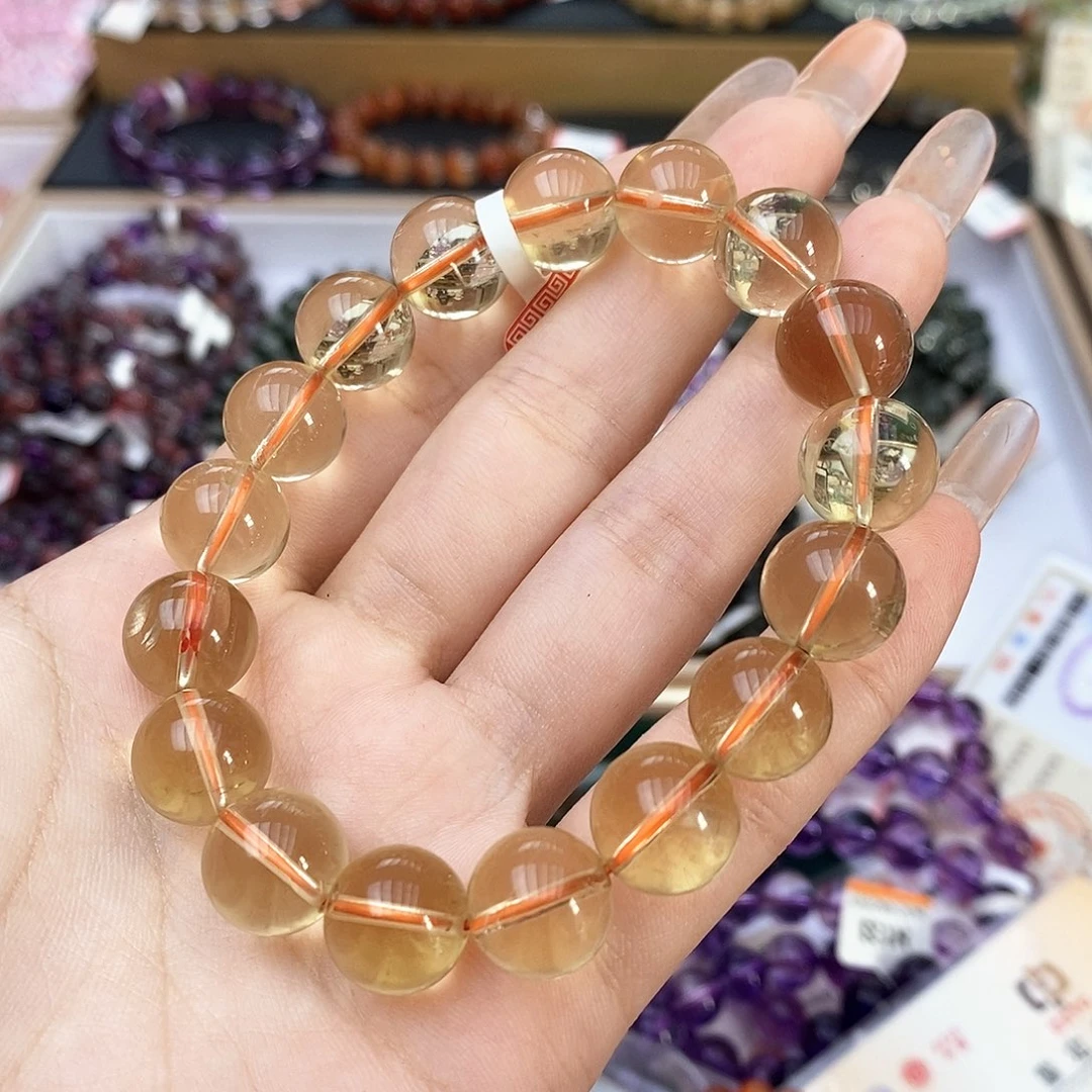 未镶嵌手串水晶HS008黄水晶12+