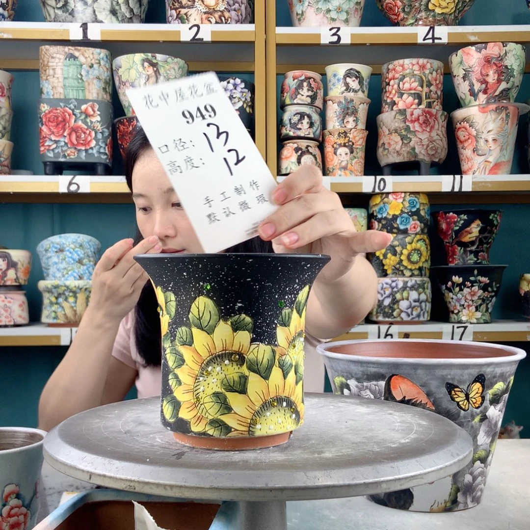 景德镇手工花盆949