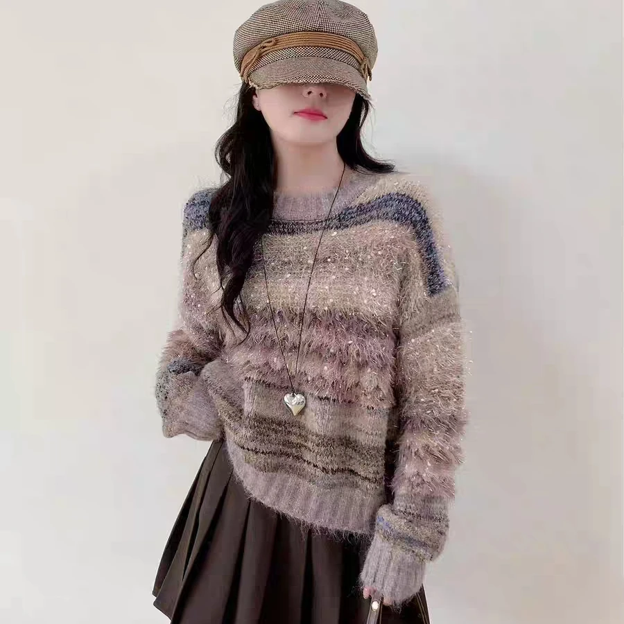 韩系穿搭洋气设计感打底衫女2025秋冬新款时尚上衣百搭女款毛衣