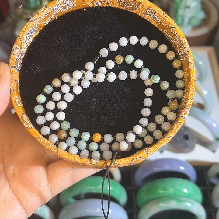 翡翠未镶嵌颈饰翡翠珠链特价不退
