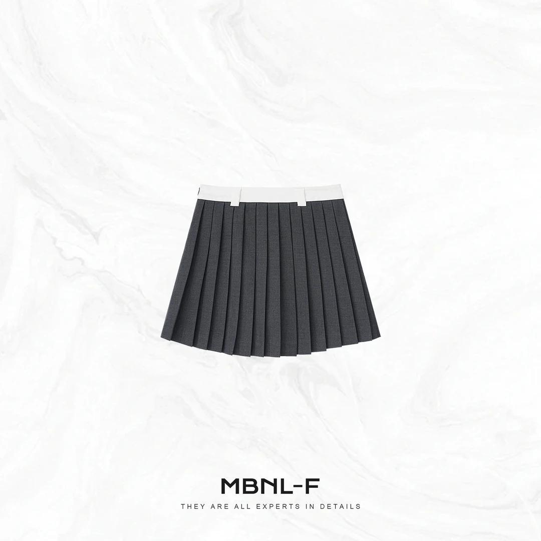 MBNL-F“私服百褶裙” 天丝羊毛混纺减龄显瘦短裙 秦磊XM-XQZ3510