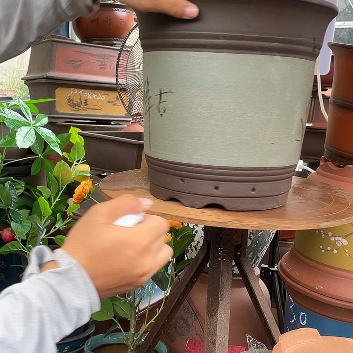 绿色高栏31花盆紫砂花盆
