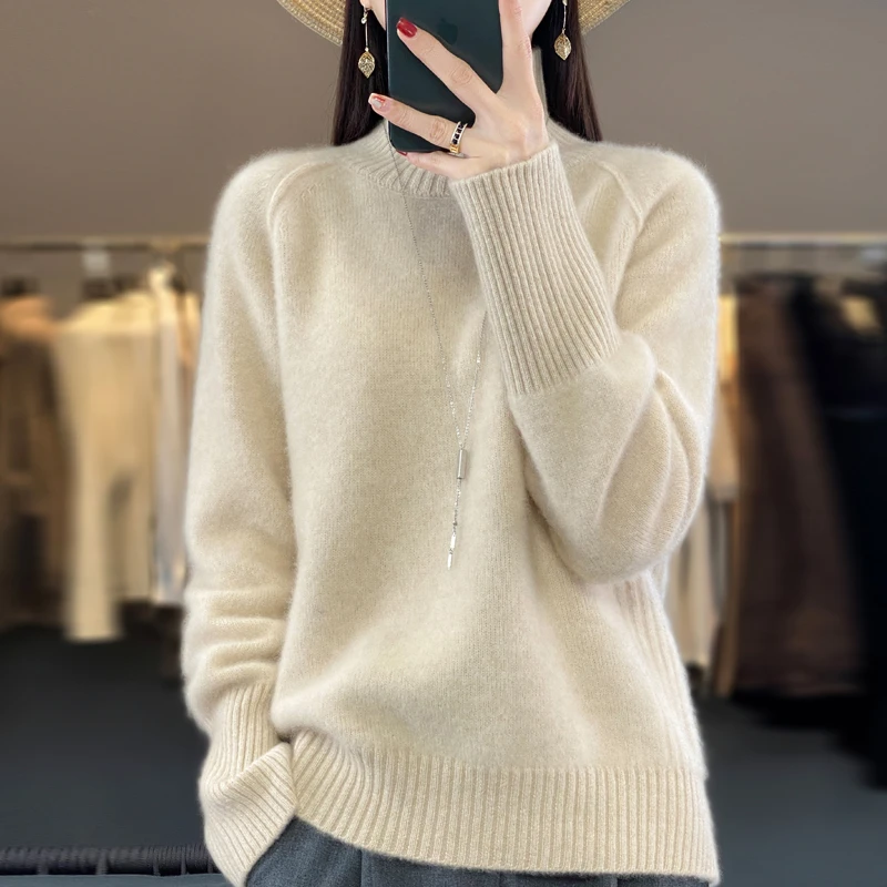【王*菲同款】100羊毛加厚半高领羊毛衫女慵懒百搭套头针织打底衫