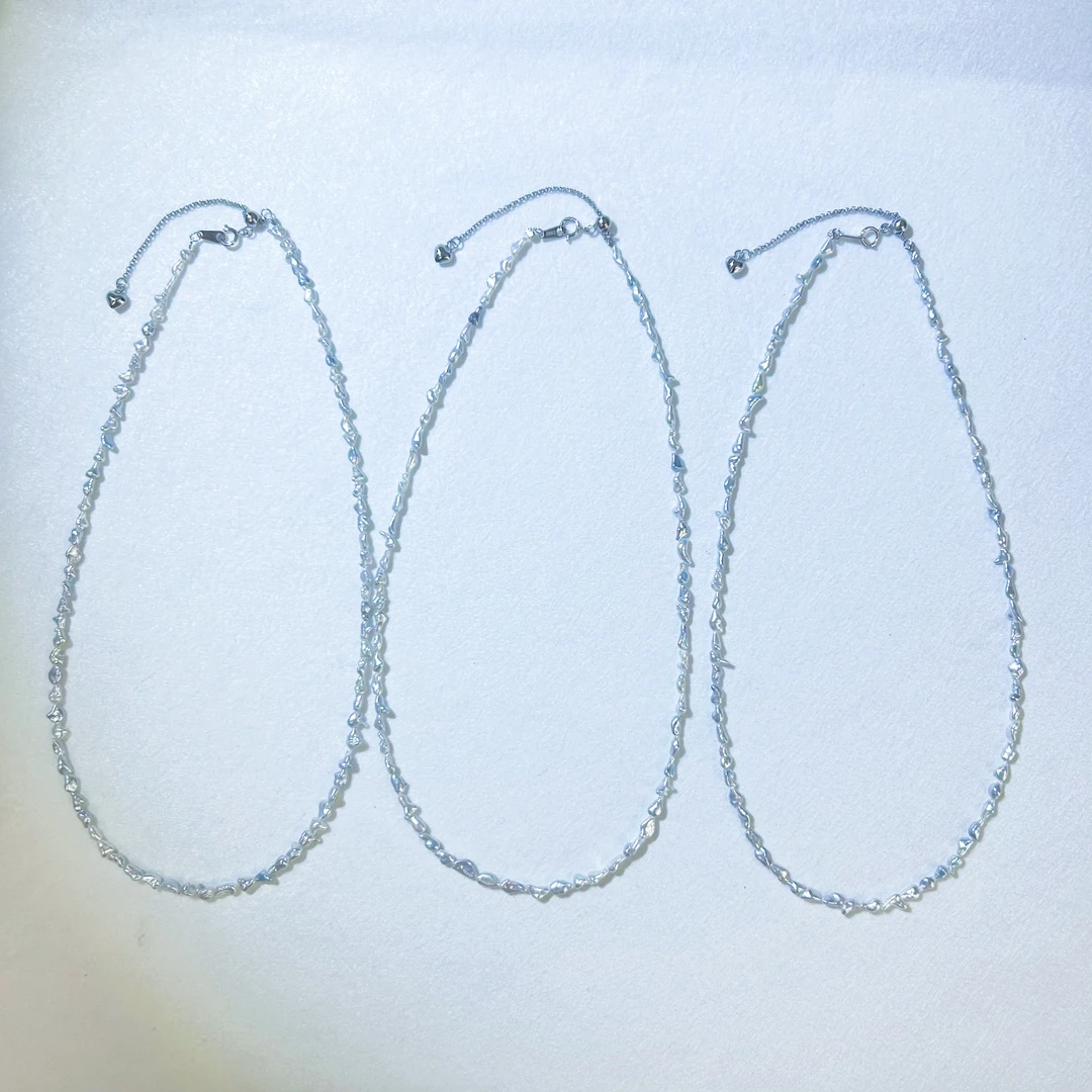 【澳白蓝血】银蓝keshi野生无核天然海水珍珠 极光油亮 多样性发一