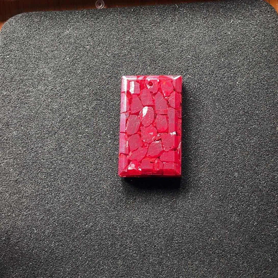 天然辰砂晶体砂无事牌
