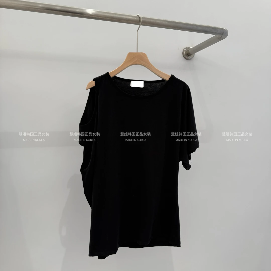 【慧姐韩国正品】2025夏新款VEL露肩设计感短袖T恤/N0退N0换