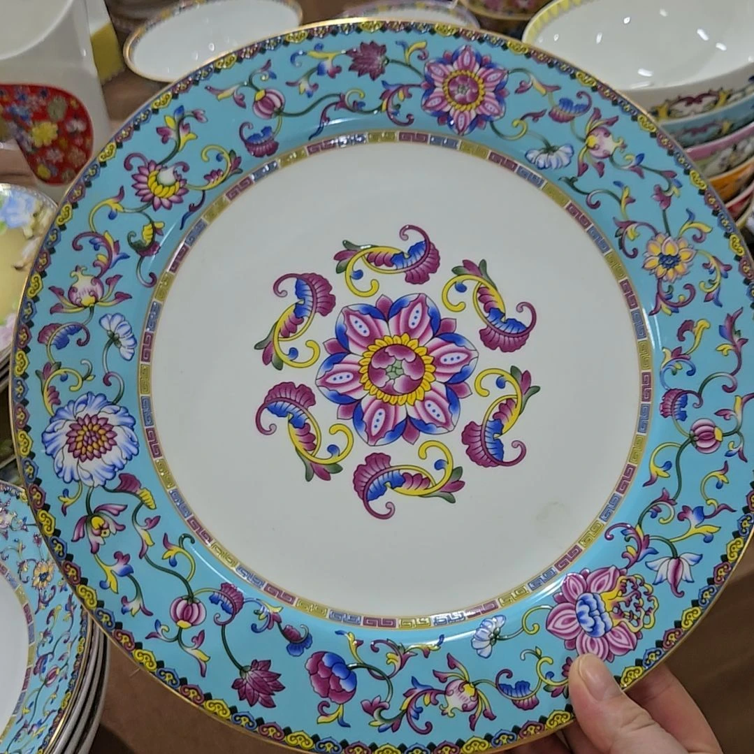 瓷片微瑕珐琅彩10寸1个大盘66666