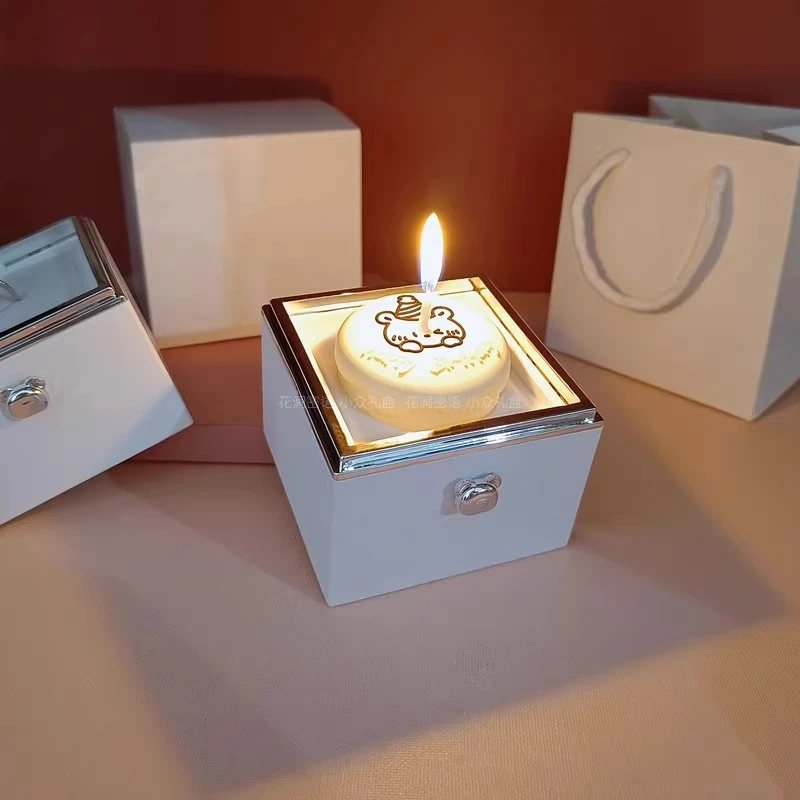 首饰盒/箱 小熊蛋糕戒指盒快速翻转惊喜首饰盒520创意告白项链盒