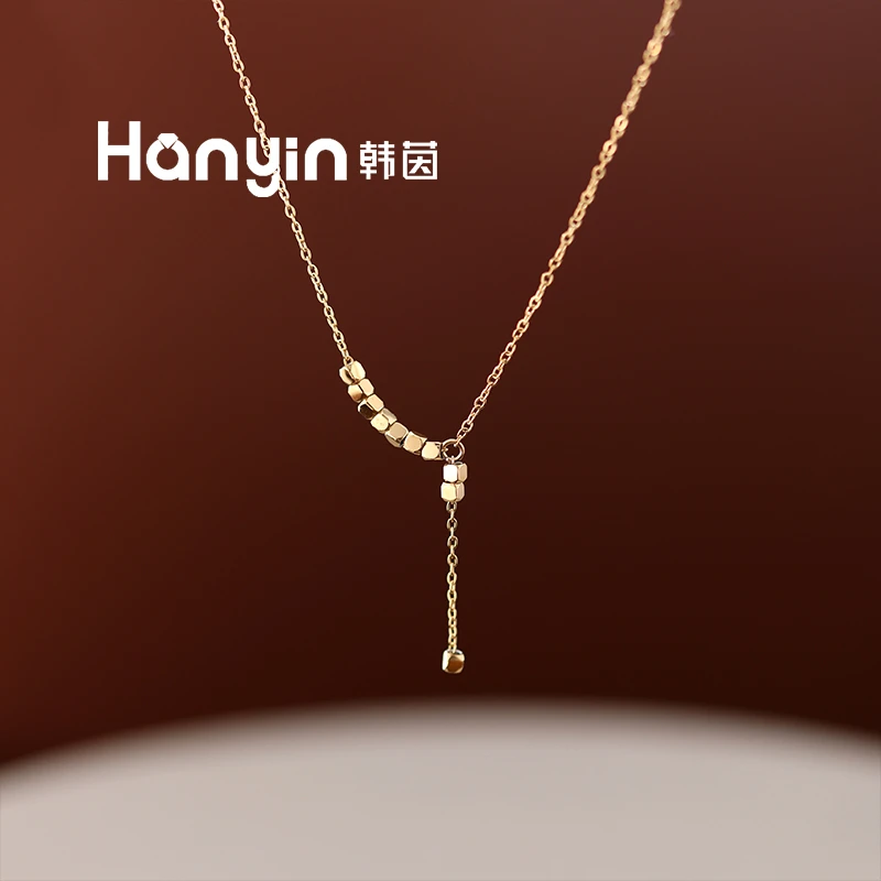 钛钢项链 37+6cm欧美简约小方块项链轻奢高级感