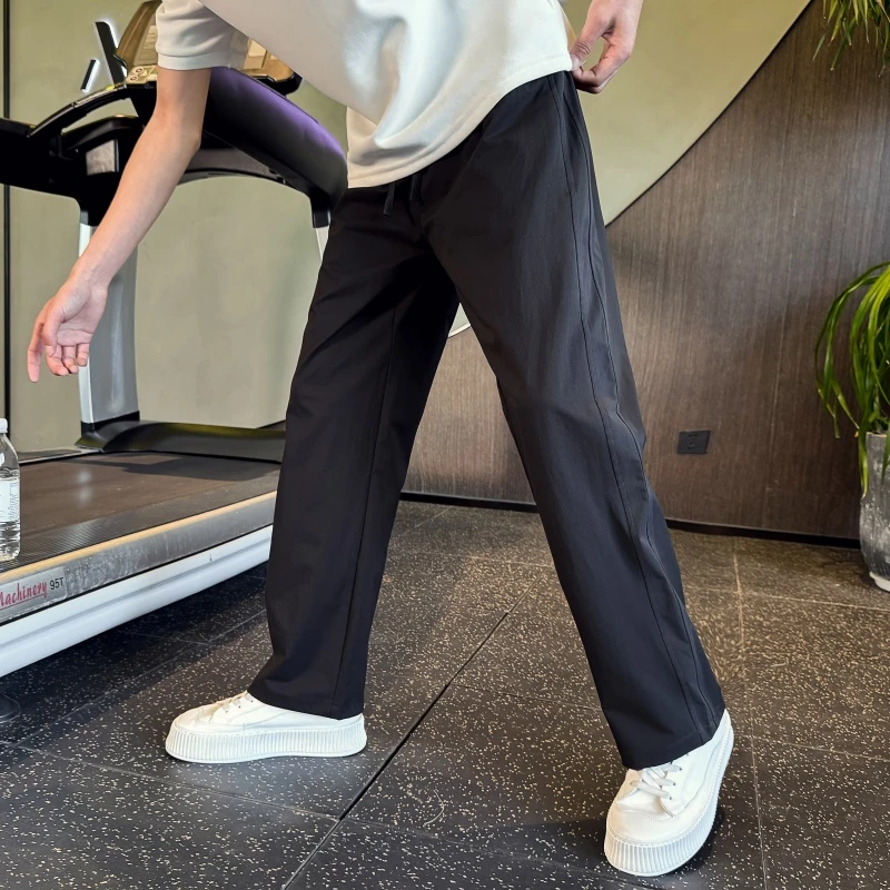 宽松型直筒裤长裤夏季冰爽男士休闲裤阔腿裤弹力百搭西裤薄款宽松