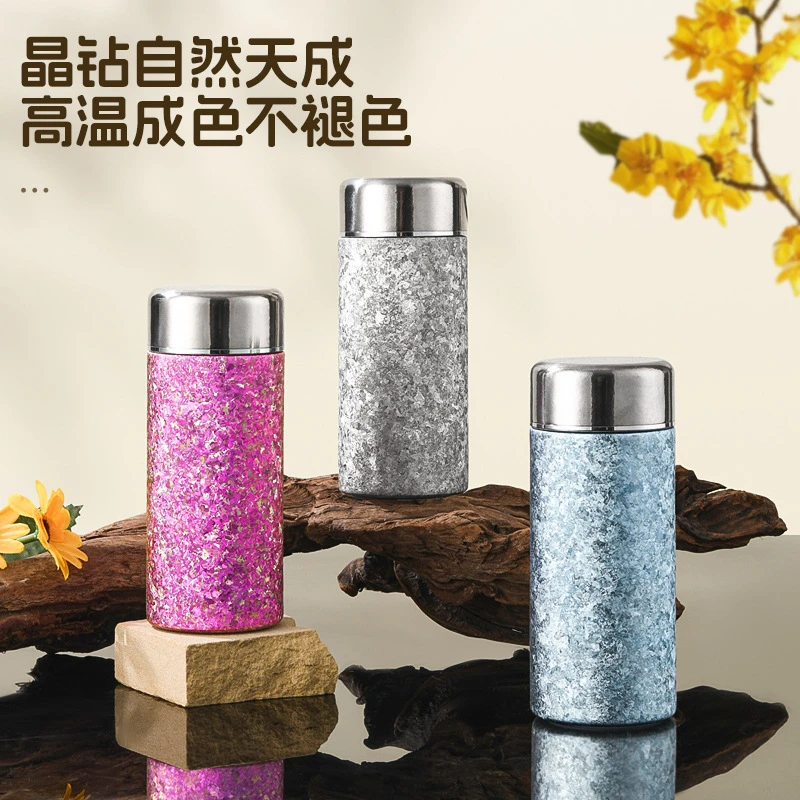 纯钛水杯双层便携钛杯保温杯户外迷你小容量纯钛口袋伴手礼轻奢