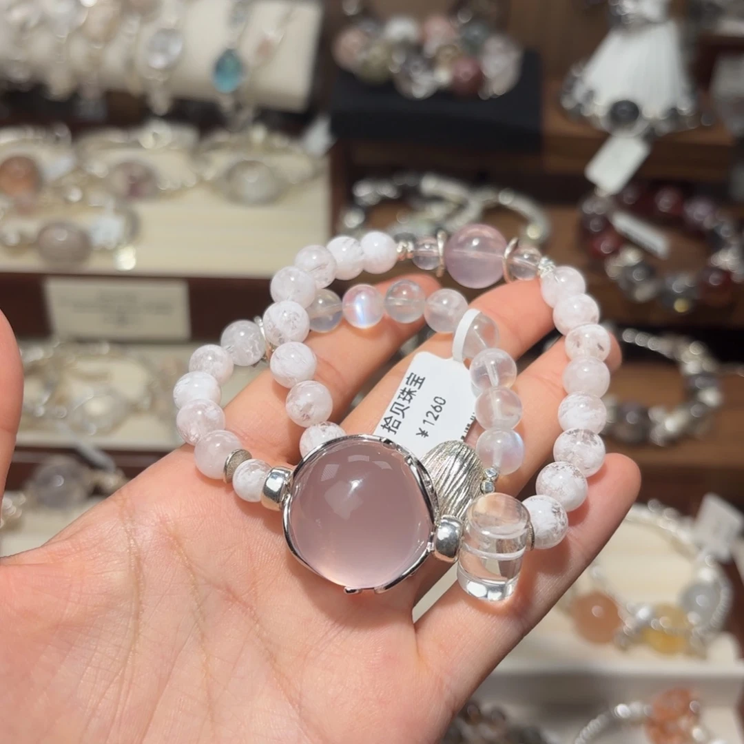 水晶手链银S925镶嵌霹****?水晶鱼