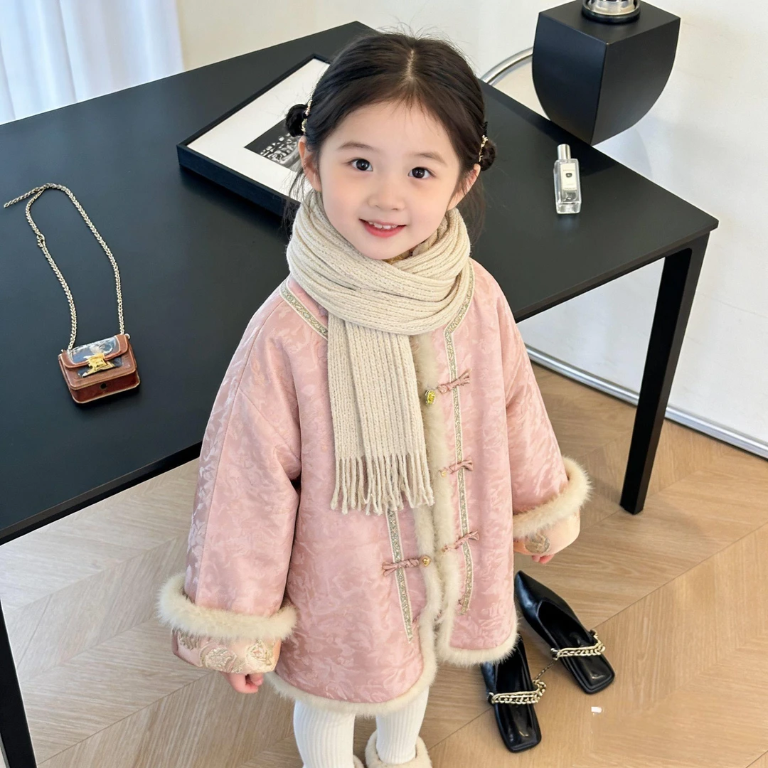奥莱【专柜正品】服新中式国风儿童加绒加厚秋冬女孩过年外套
