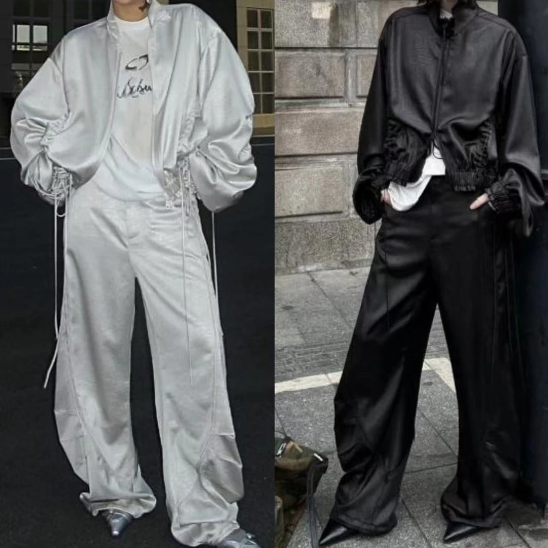 【LOCAT】 senseaweek  缎面捏褶运动长裤  SA812