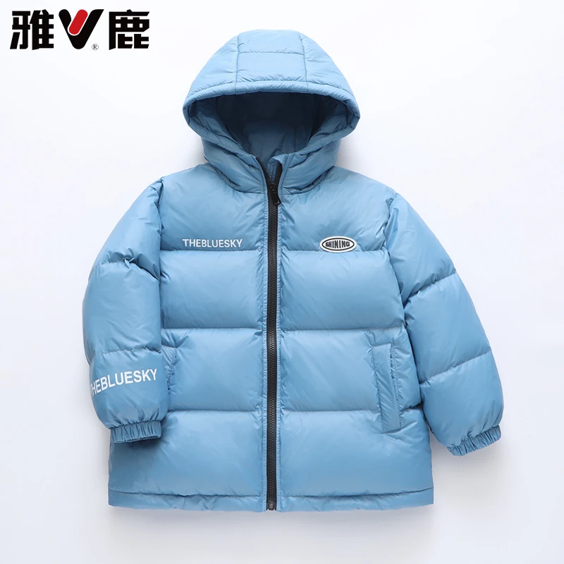 V/雅鹿儿童加厚连帽童装羽绒服超轻加厚大面包服男女童外套休闲