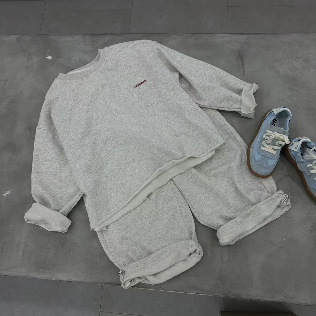 〖姐姐家〗25春装萌娃穿搭针织卫衣长袖套装 e8639