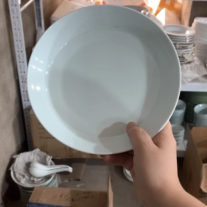 一***小瓷片绕地球一圈8英寸深盘四个，微瑕包邮