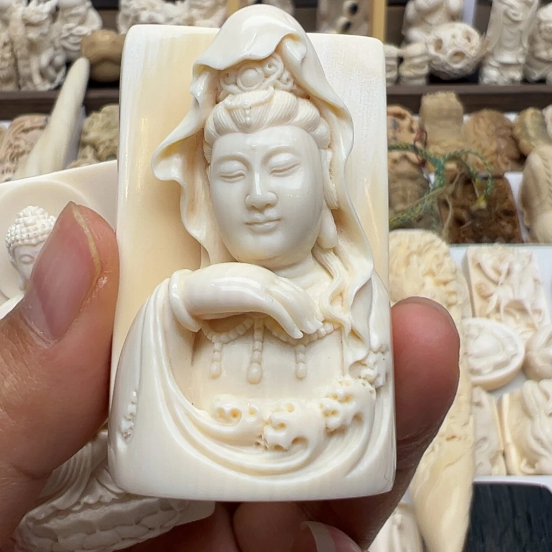 白玉菩提吊坠風猛犸