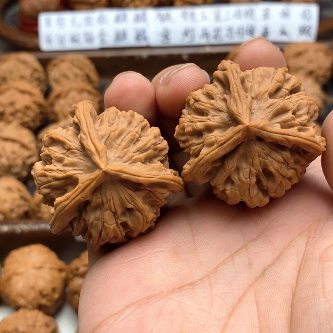派****吊坠文玩核桃42尺 全品牡丹花王正奔 61