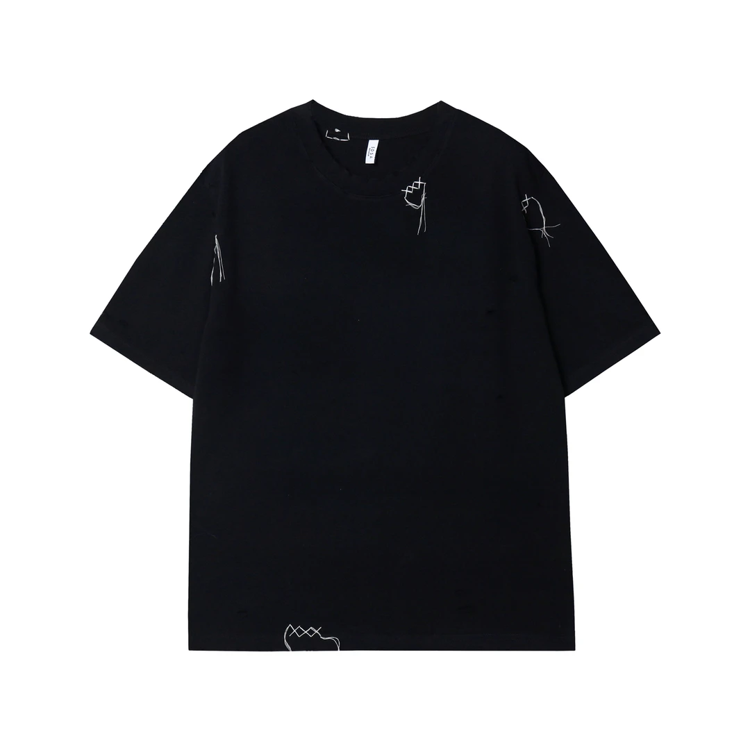 T551夏季新款百搭宽松印花短袖设计师男女街头半袖T恤