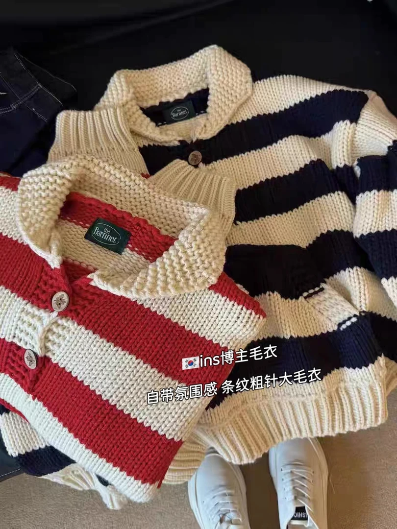 【兔子2】撞色条纹INS风防晒刺绣长袖T恤秋冬卡通显瘦针织