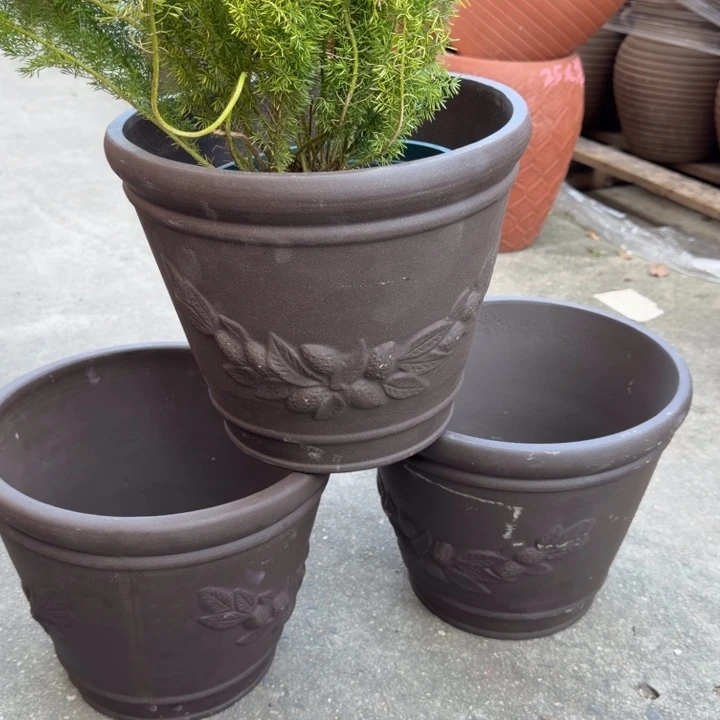 紫砂花盆口30高25宜兴紫砂底部瑕疵