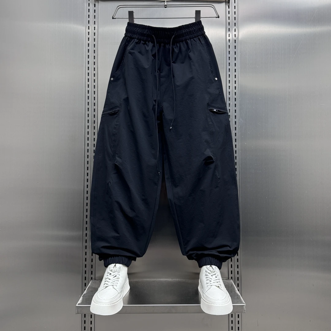 2025春季新款男士休闲裤潮流宽松工装裤春夏季百搭黑色显瘦束脚裤