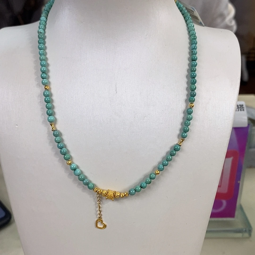 绿松石18K金镶嵌珠宝奇石