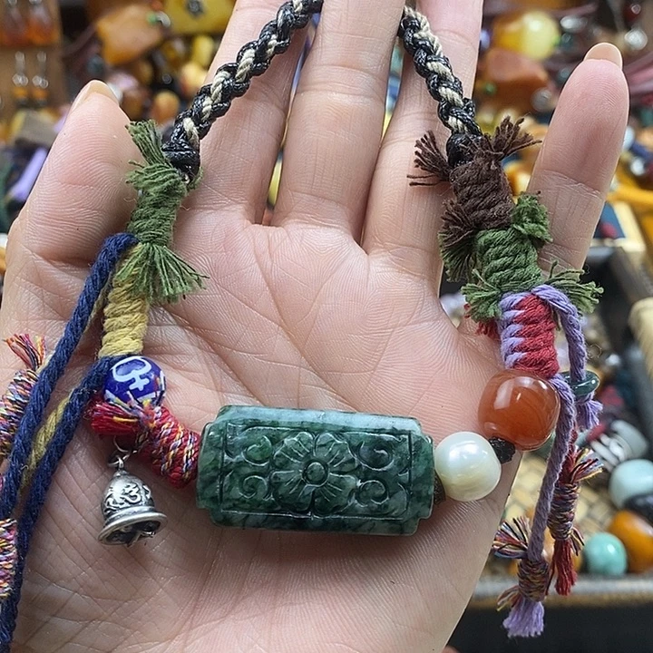 翡翠未镶嵌项链项链