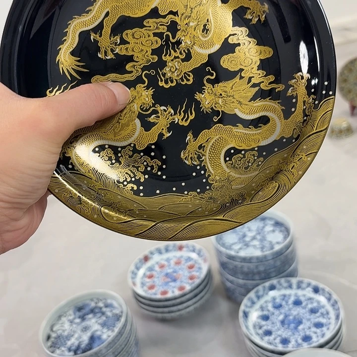 瓷片景德镇乌金金龙大胡乘景德镇