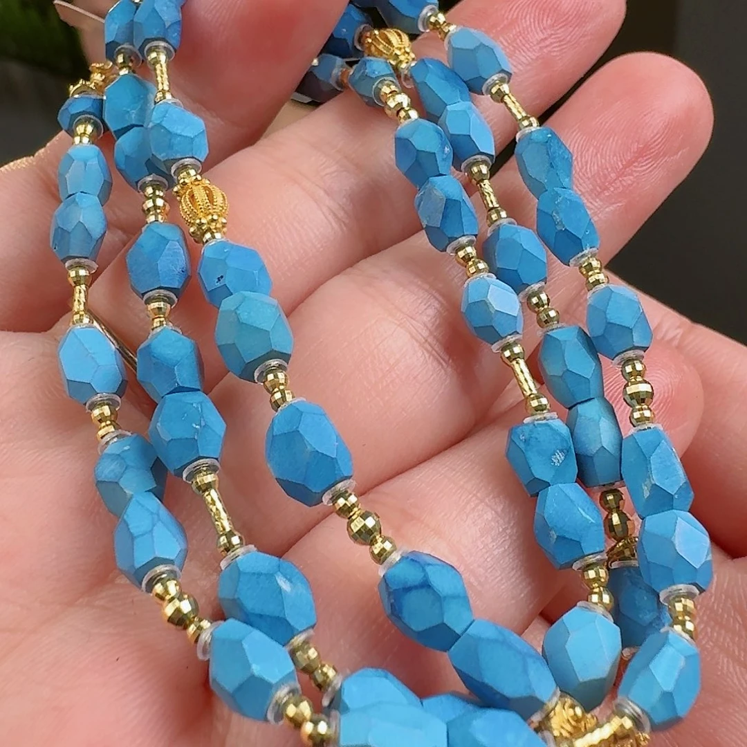 绿松石珠宝奇石18K金镶嵌