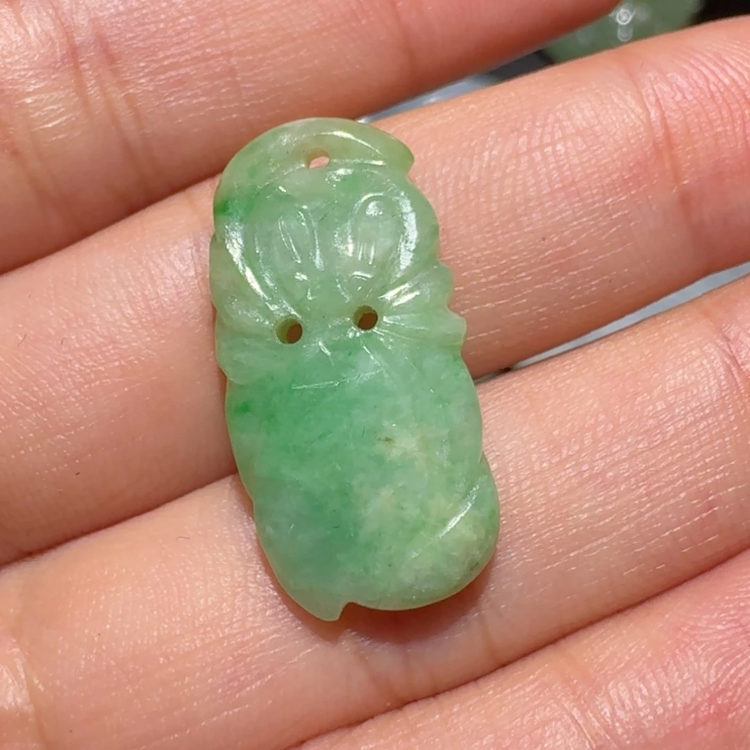 路***墨翡翠未镶嵌颈饰吊坠