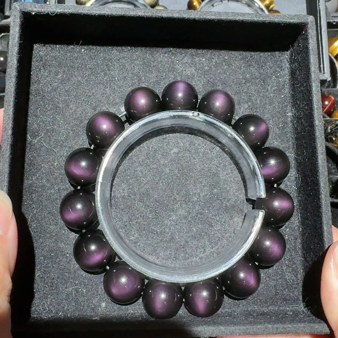 故***2黑曜岩未镶嵌手链