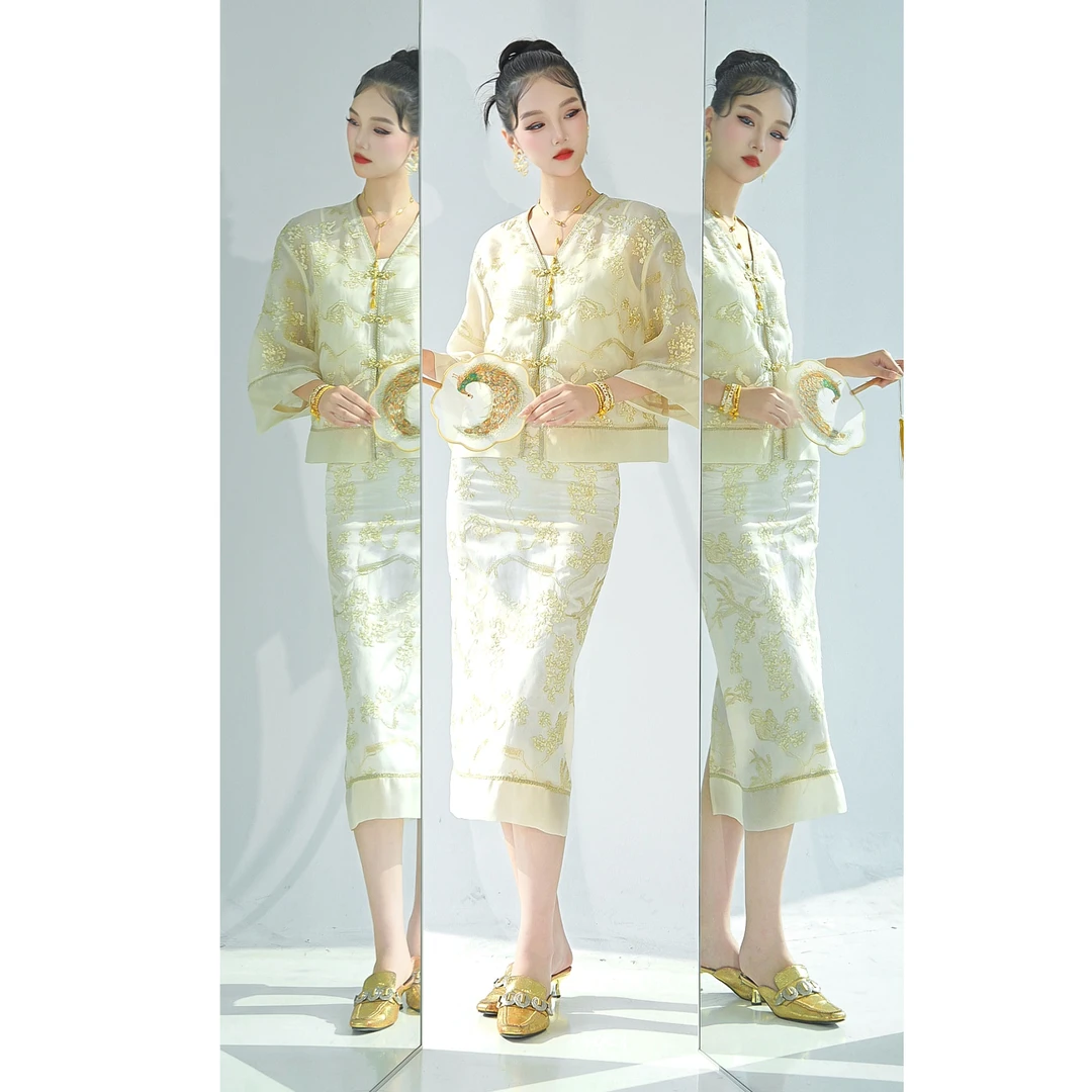XIANPIN/鲜品【金丝芙蓉】真丝三件套