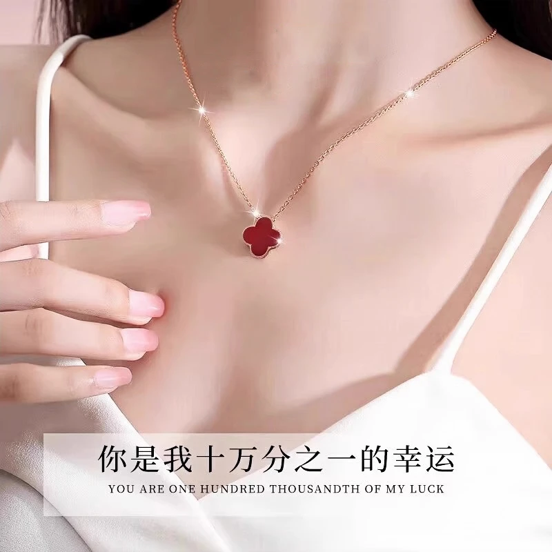 坠链均925银 四叶草项链女2025新款纯银七夕情人节送女友生日礼物