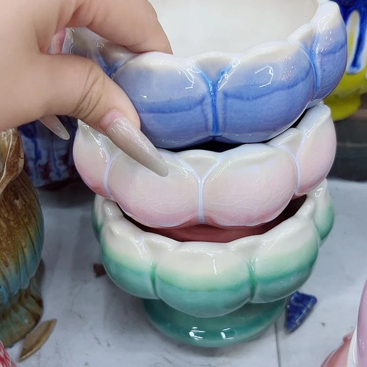 有孔，满10元发货多肉陶瓷花盆