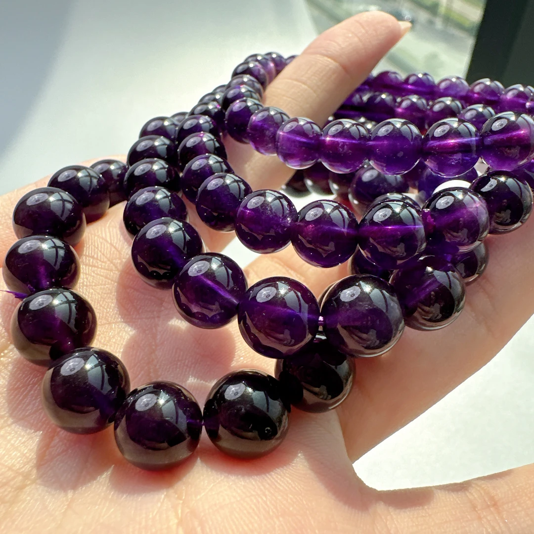 精品级紫水晶圆珠手串7-12.5mm（根据尺寸多样性发一）