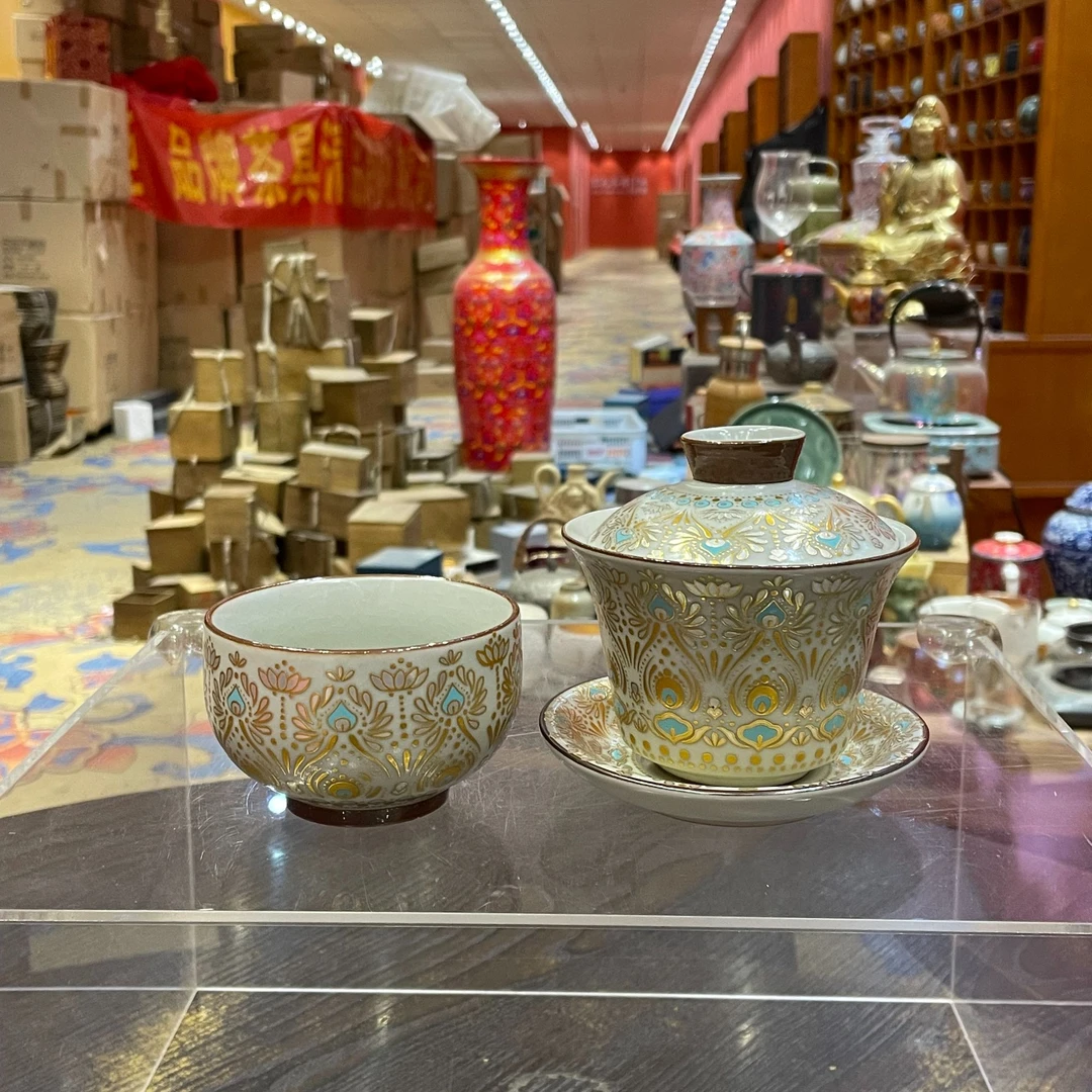 【闪购商品】汝窑敦煌盖碗配一杯，381639